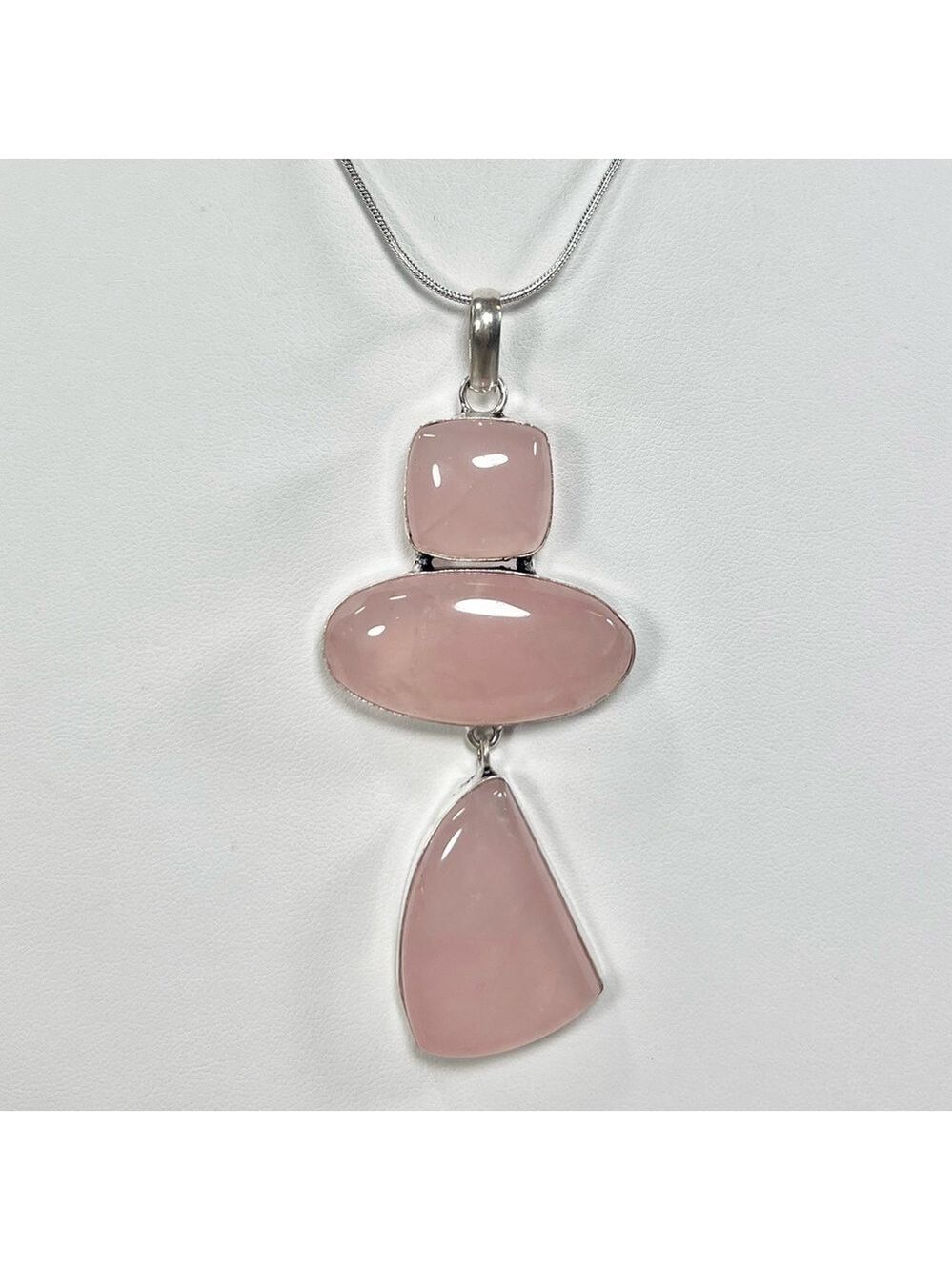 XL Rose Quartz 925 Gemstone Pendant